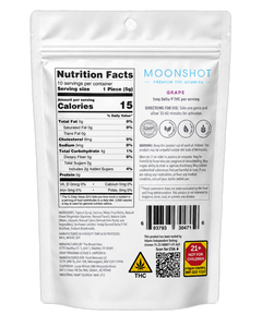 Moonshot Grape pouch back — nutrition facts and ingredients