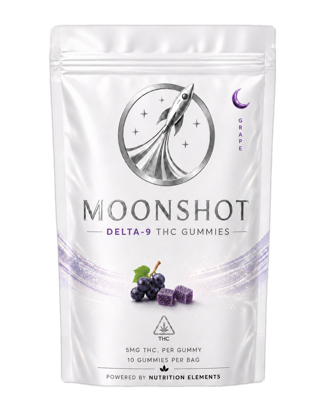 Moonshot Grape Delta-9 gummies pouch — front