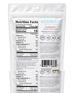 Moonshot Strawberry Fields pouch back — nutrition facts and ingredients