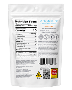 Moonshot Tangerine Dream pouch back — nutrition facts and ingredients