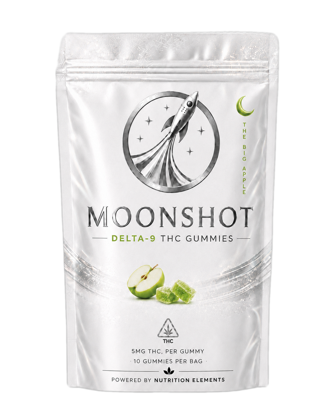 Moonshot The Big Apple Delta-9 gummies pouch — front