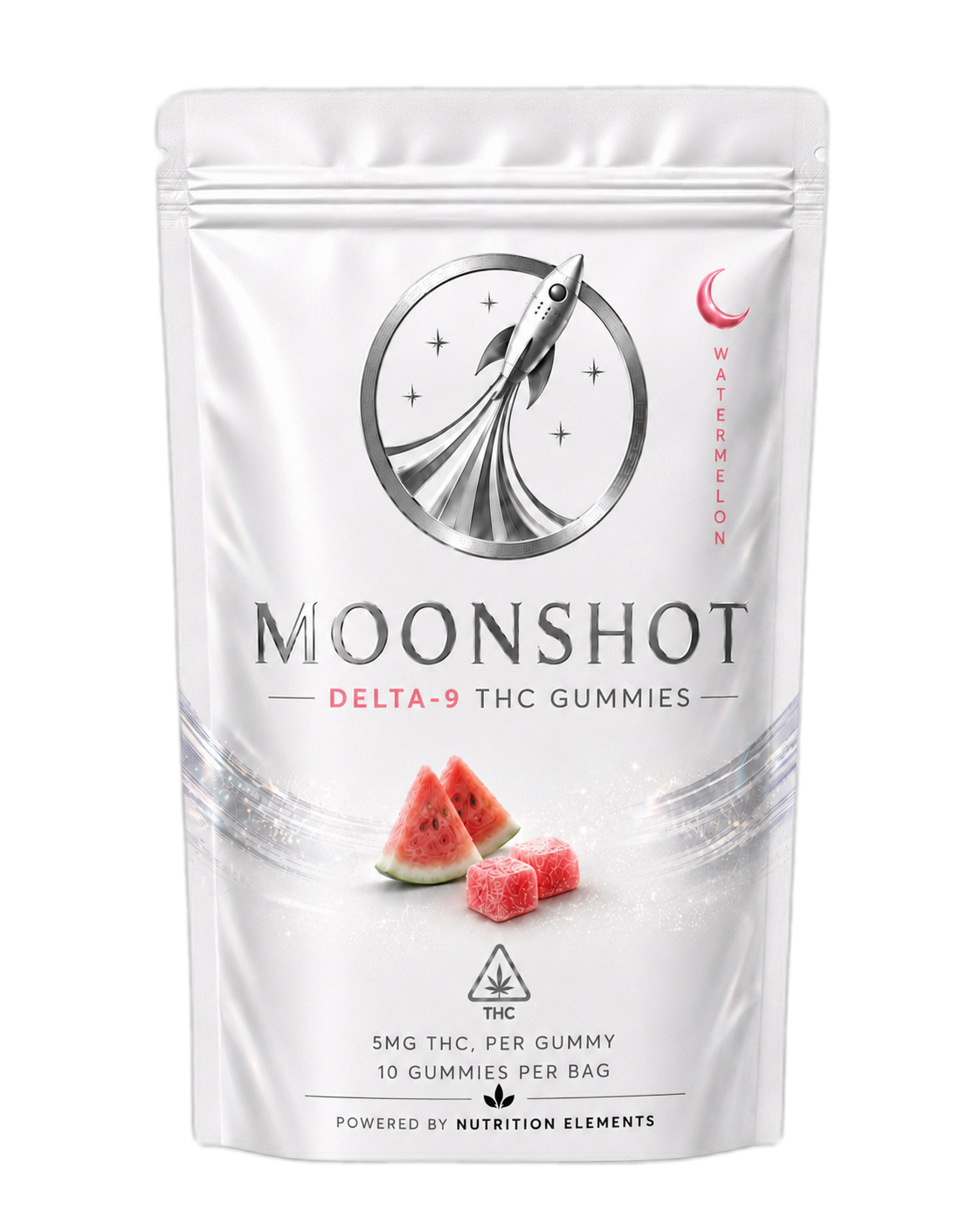 Moonshot Watermelon Delta-9 gummies pouch — front